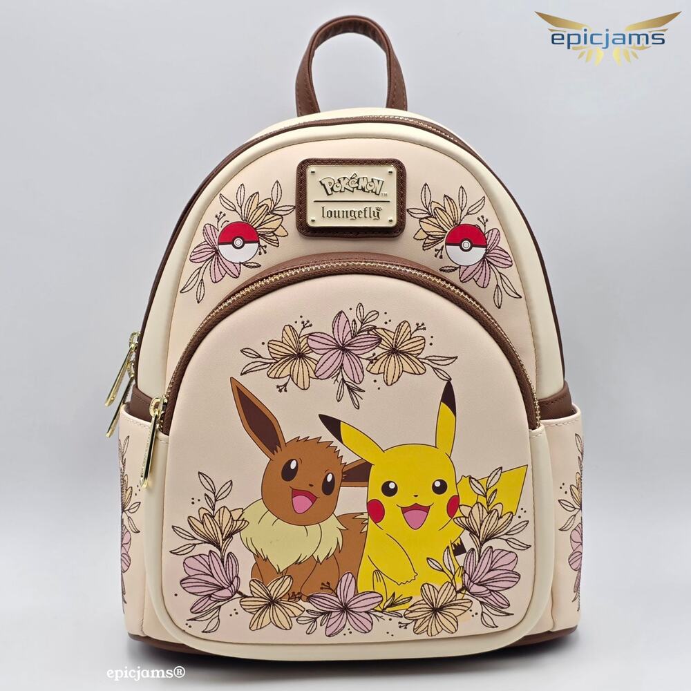 Loungefly Pokemon Pikachu & Eevee Floral Mini Backpack